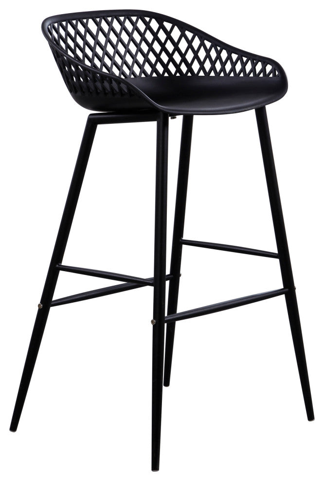 Contemporary Piazza Outdoor Barstool Black - M2 - Black