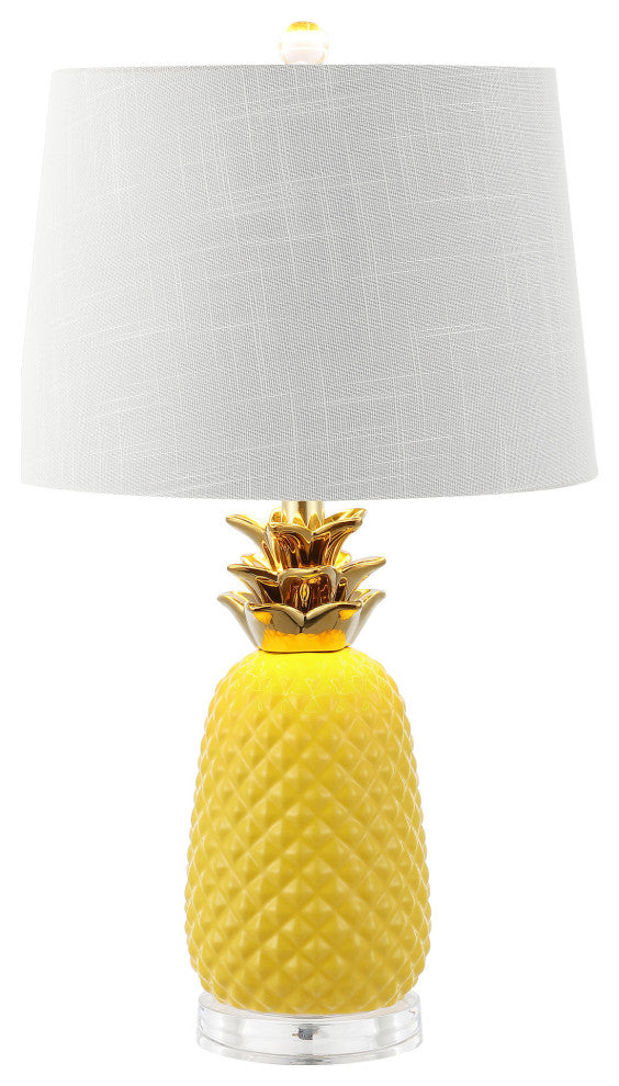 JONATHAN Y Lighting JYL4019 Pineapple 23" Tall LED Buffet Table - Yellow / Gold