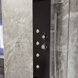 Eviva Velino Black Tempered Glass Thermostatic Shower Massage Panel