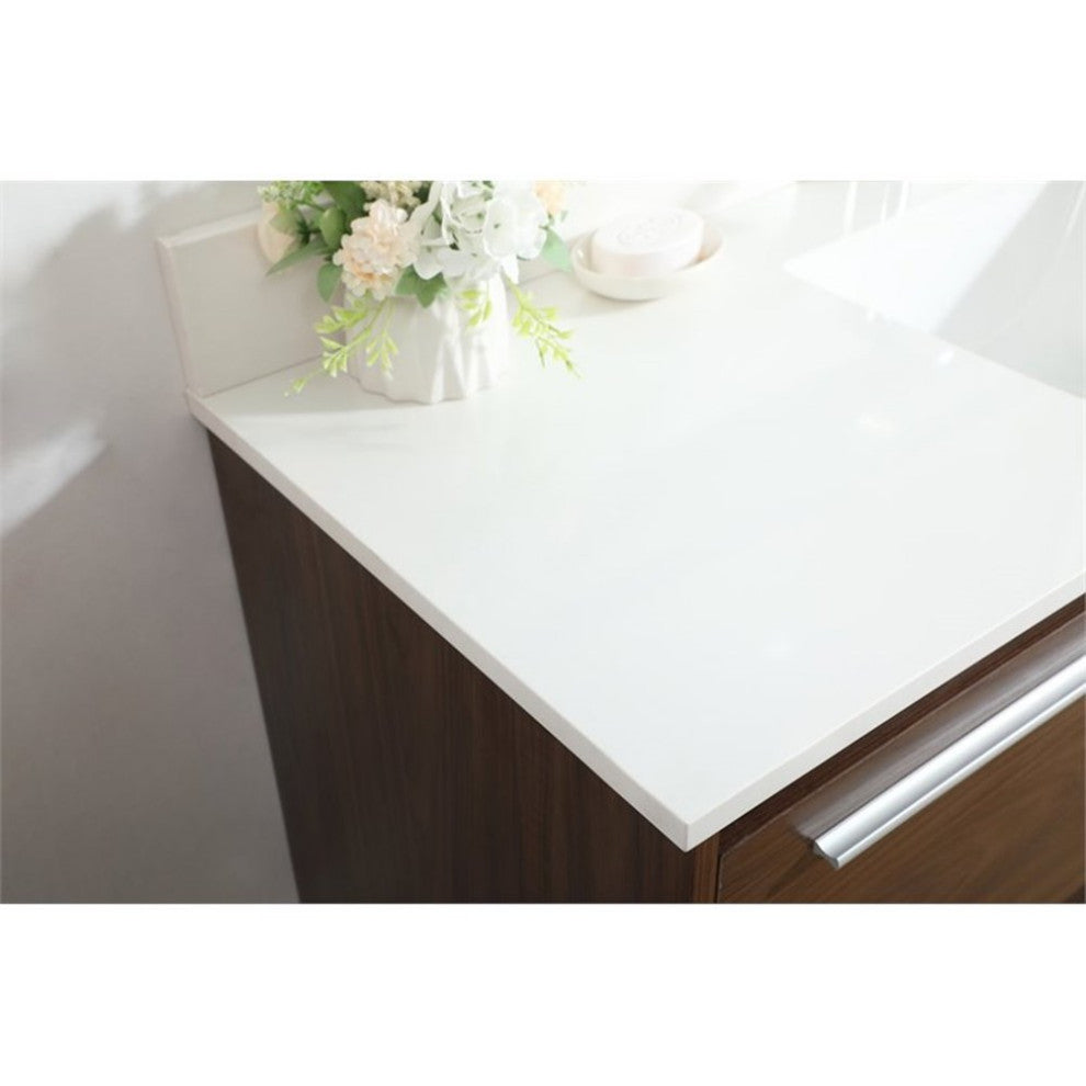 Elegant Decor Roman Bathroom Vanity Walnut