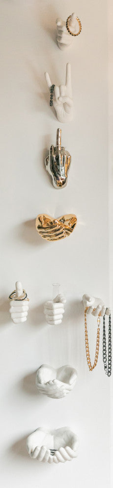 Interior Illusions Plus Gold Peace Hand Wall Mount, 9" tall