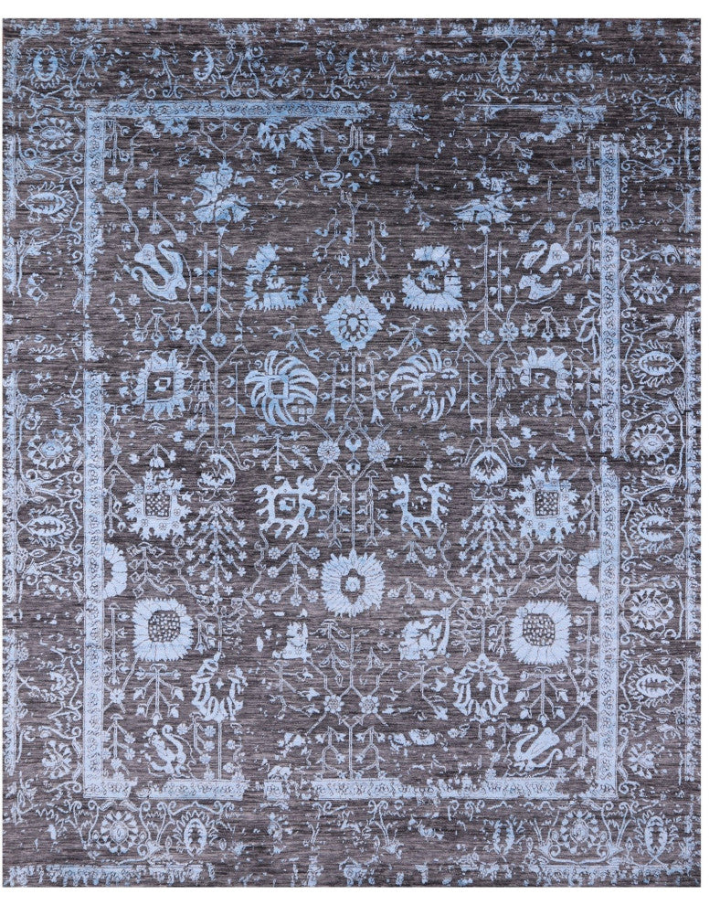8' 1" X 10' 1" Persian Wool and Silk Hand-Knotted Rug Q11749