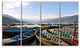 Colorful Boats Pokhara Lake, Boat Canvas Art Print, 48"x28", 4 Panels