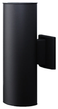 NICOR 50132BK 15 inch Black Wall Mount Cylindar Sconce