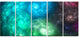 Colorful Rotating Fractal Galaxies, Abstract Wall Art Canvas, 60"x28", 5 Panels