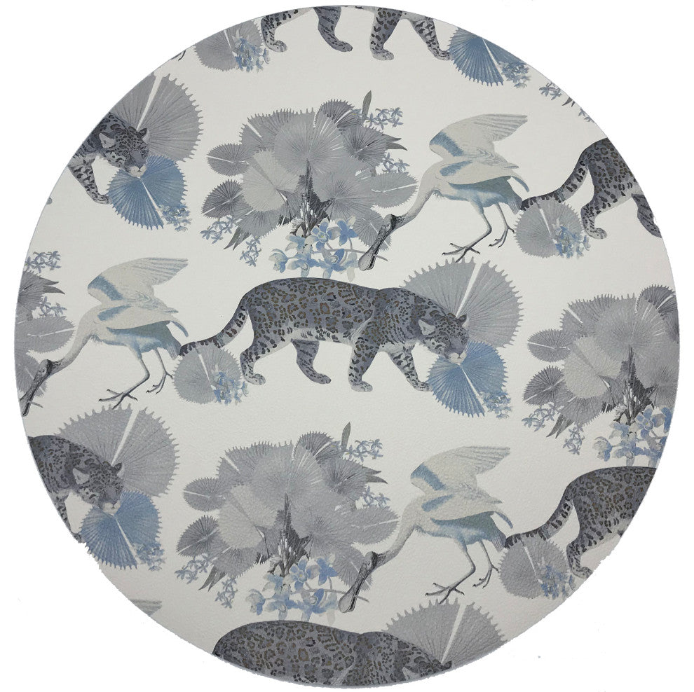 Leopard Walk Powder 16" Round Pebble Placemats, Set of 4