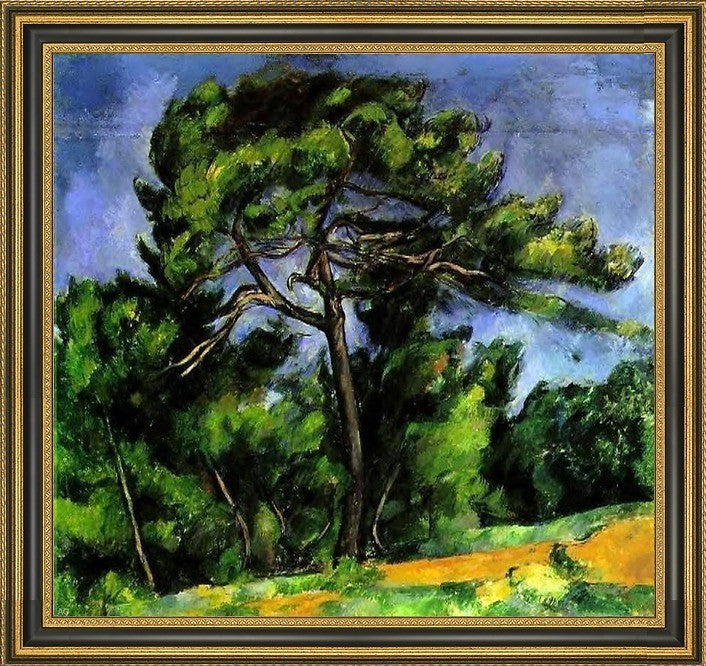 Paul Cezanne The Great Pine Framed Premium Canvas Print, 20"x20"