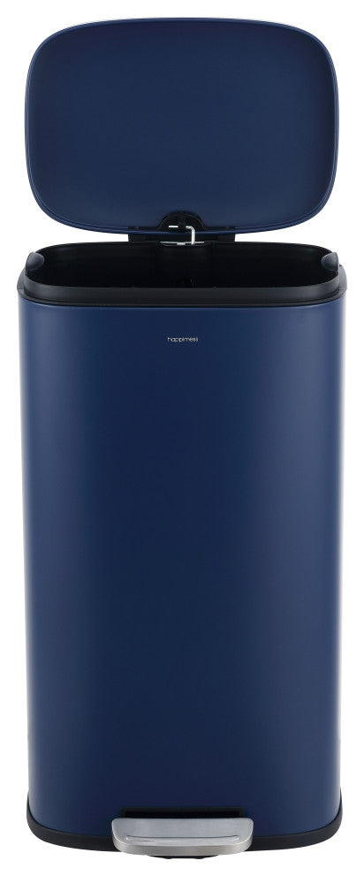 Connor 13-Gallon Trash Can With Soft-Close Lid and Mini Trash Can, Navy