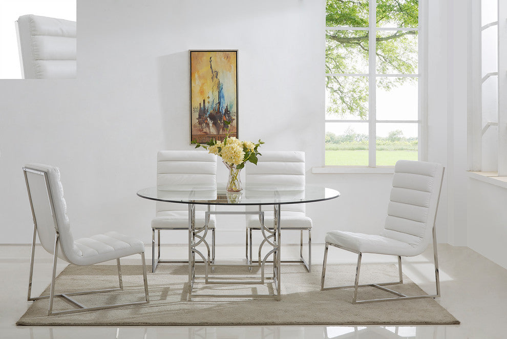 Alexis 60" Round Dining Table, Silver