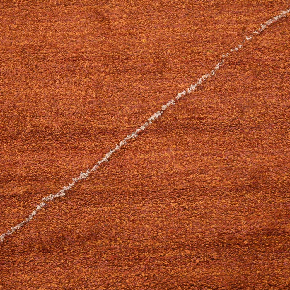HAND KNOTTED LOOM SILK ECO-FRIENDLY RUGS-9'x12',Rectangle,Orange Beige,Geometric