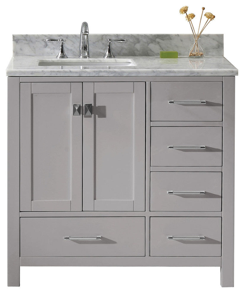 Caroline Avenue 36" Single Bathroom Vanity Set, Cashmere Gray