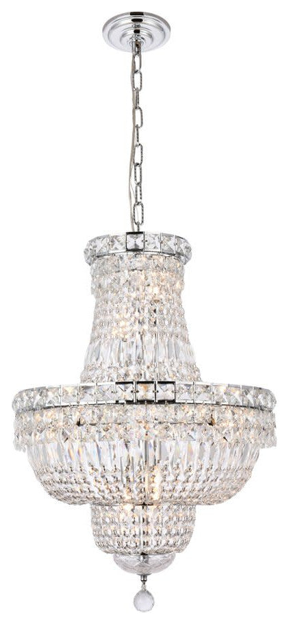 Elegant Lighting V2528D18/RC Tranquil 12 Light 18"W Crystal - Gold
