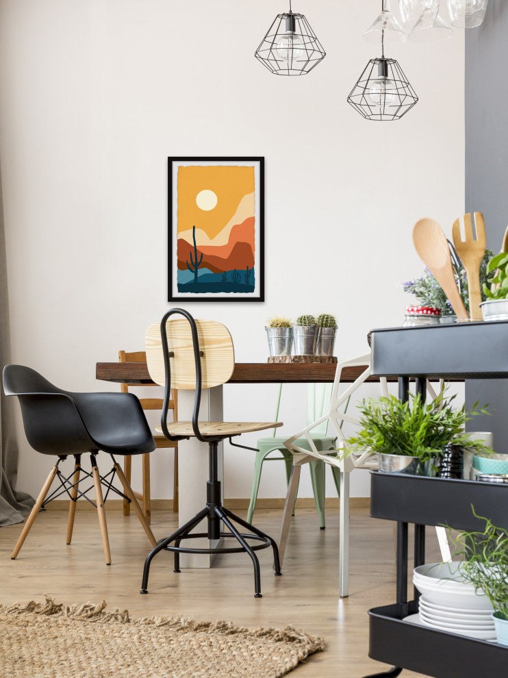 "Cactus Sunshine" Framed Painting Print, 24x36