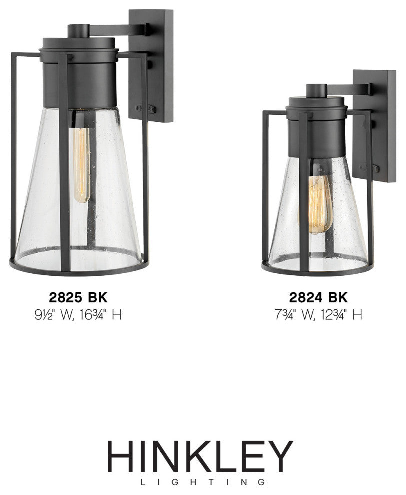 Hinkley Refinery Medium Wall Mount Lantern, Black