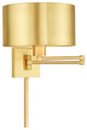 LIVEX LIGHTING 40034-12 1 Light Satin Brass Swing Arm Wall Lamp