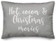 Hot Cocoa And Christmas Movies, Gray 14x20 Lumbar Pillow