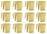 YBM Home Square Plastic Wash Cup, long-lasting, Beige W/ Dots, 12