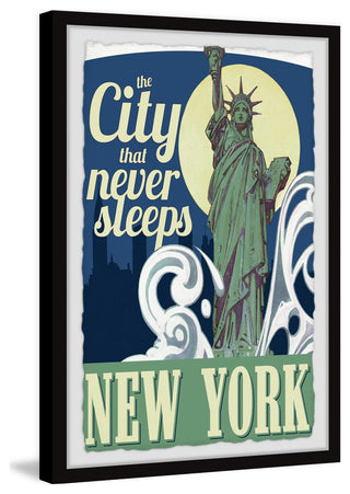 "City That Never Sleeps" Framed Painting Print, 20x30
