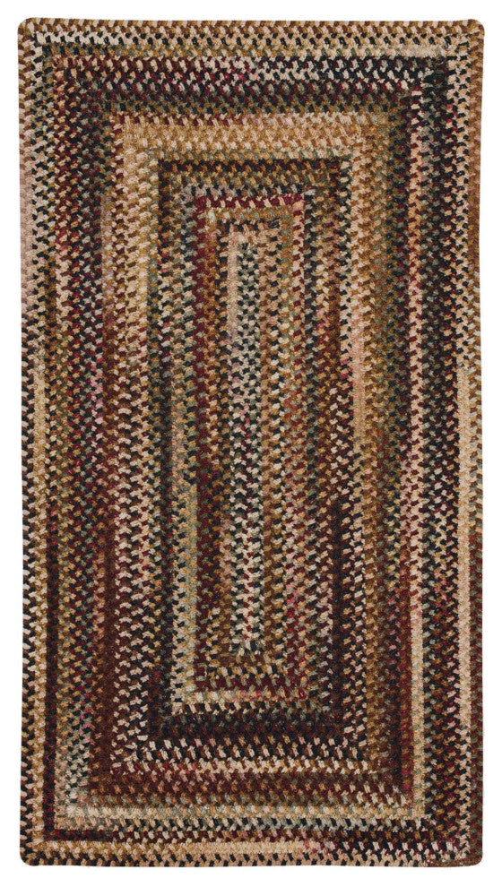 Capel Eaton Burgundy 0442_575 Braided Rugs - 5' 6" X 5' 6" Concentric Rectangle