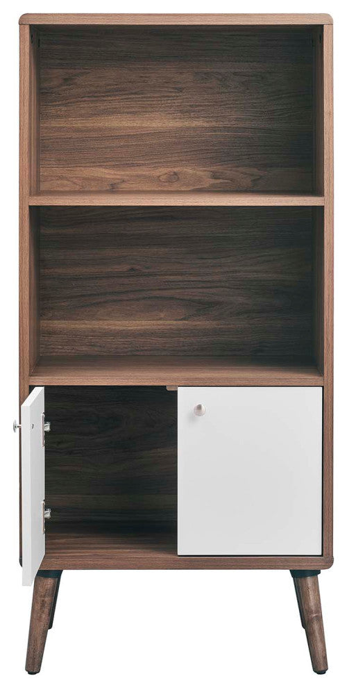 Transmit Display Cabinet Bookshelf, Walnut White