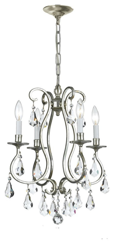 Ashton 4-Light Mini Chandelier, Olde Silver Finish