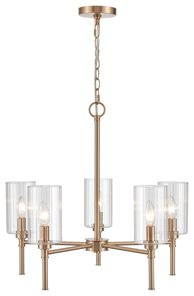 5 Light 22" Modern Gold Chandelier