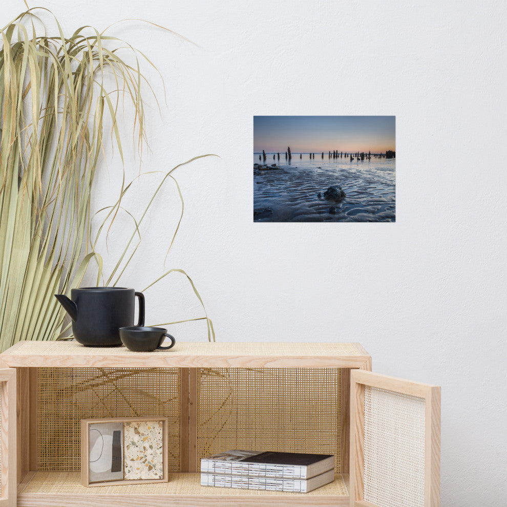 Low Tide At Battery Landscape Photo, Beach Unframed Wall Art Print, 12" X 16"