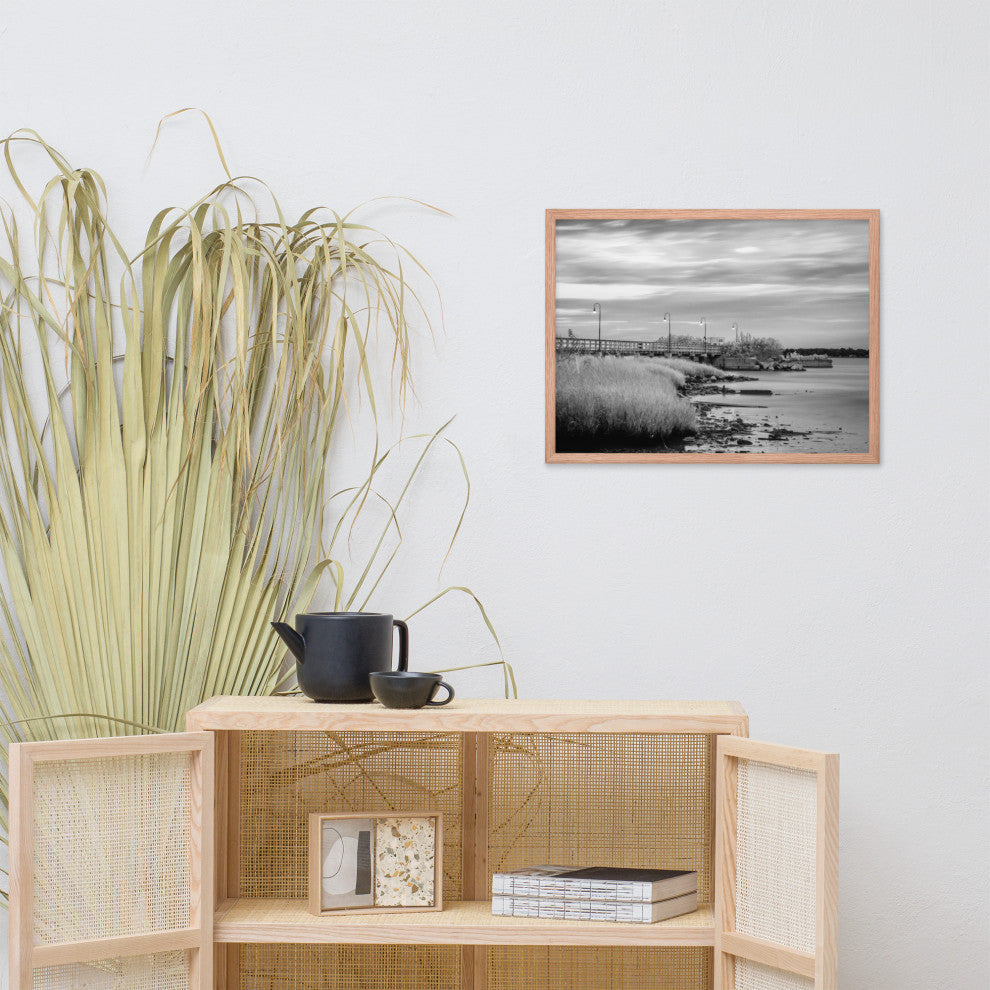 Historic New Castle 2 Coastal Landscape Framed Photo Paper Wall Art Prints, Red Oak, 18" X 24"