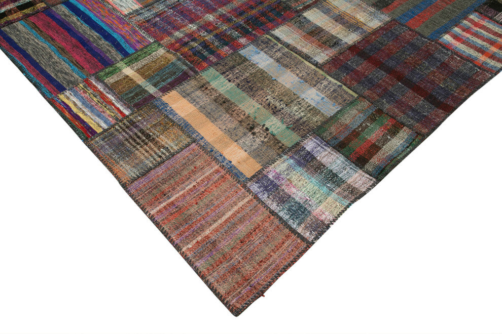Rug N Carpet - Handmade Turkish 10' 9'' x 13' 3'' Tribal Patchwork Kilim Rug