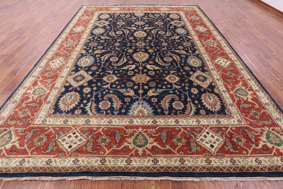 Heriz Serapi Handmade Wool Rug 10' 1" X 13' 9" - Q16013