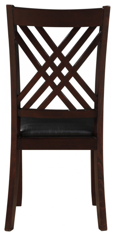 HomeRoots 18" X 22" X 41" 2pc Black And Espresso Side Chair