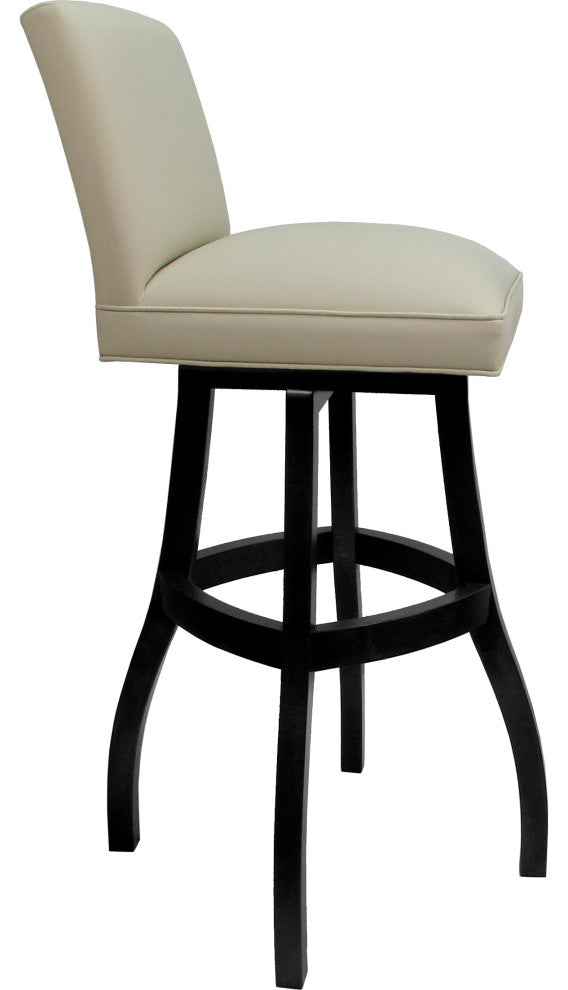Swivel Wood Counter, Bar or Extra Tall Stool - Sommerville on S-Base, Ocean Beige Vinyl - Black, 34"
