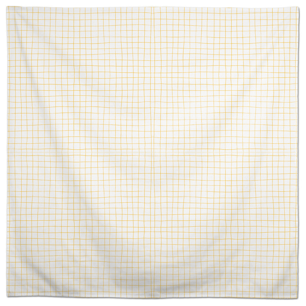 Penciled Grid Yellow 58x58 Tablecloth