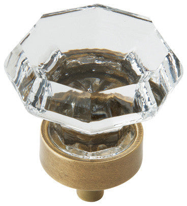 Amerock BP55268 Glass Knobs 1", Crystal and Gilded Bronze