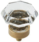 Amerock BP55268 Glass Knobs 1", Crystal and Gilded Bronze