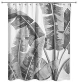 Painted Tropical Leaves 2 71x74 Shower Curtain