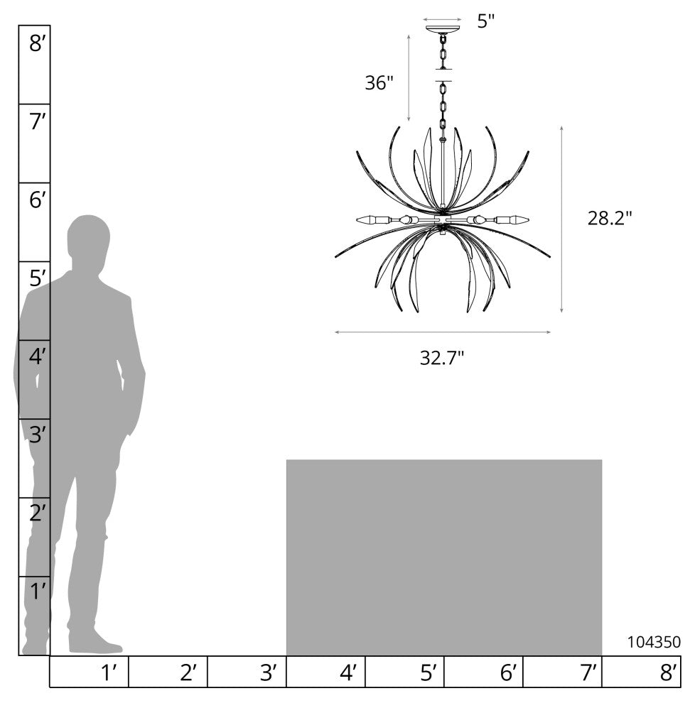 Dahlia Chandelier, Black Finish
