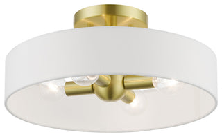 Venlo 4 Light Satin Brass With Shiny White Accents Semi-Flush