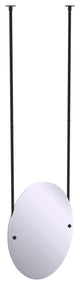 Frameless Oval Ceiling Hung Mirror with Beveled Edge, Venetian Bronze