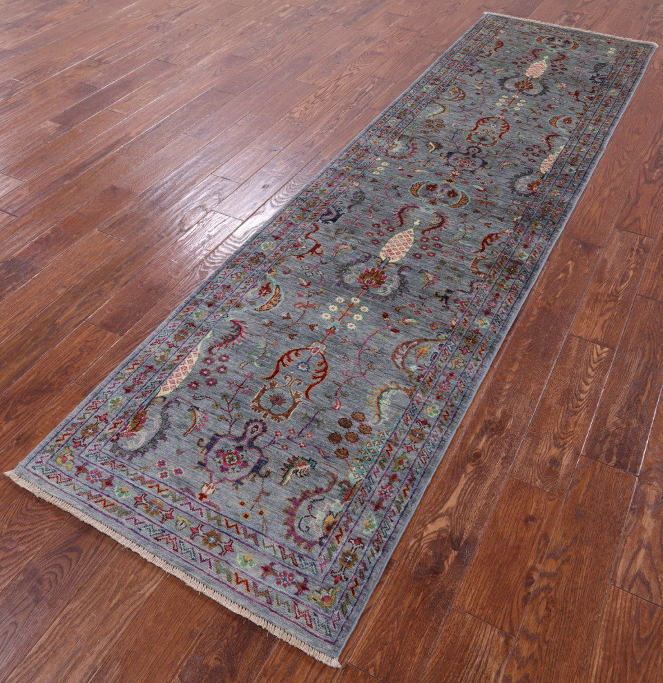 2' 8" X 9' 10" Runner Persian Tabriz Handmade Wool Rug - Q12585