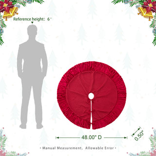 48''D Velvet Ruffled Christmas Tree Skirt