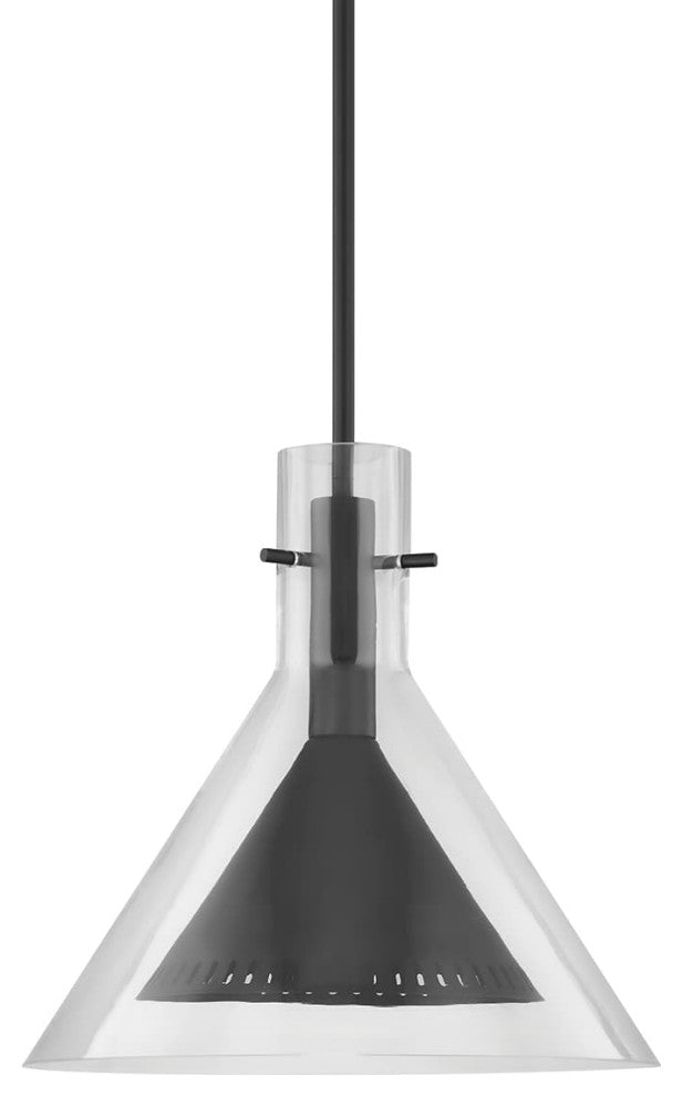 Atticus 14" 1 Light Pendant, Satin Black