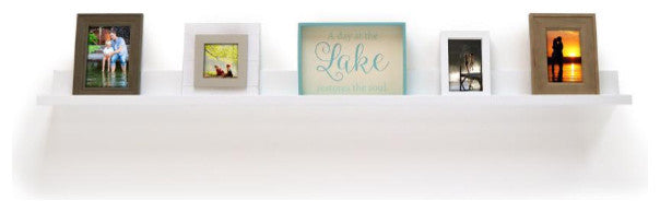InPlace Picture Ledge Shelf, White, 72"x4"x3.5"