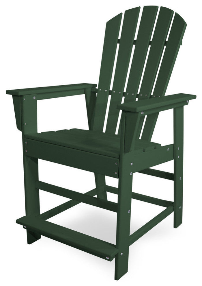 Polywood South Beach Counter Chair, Green