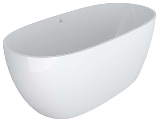 67inch Glossy White Freestanding Solid Surface Oval Soaking Tub