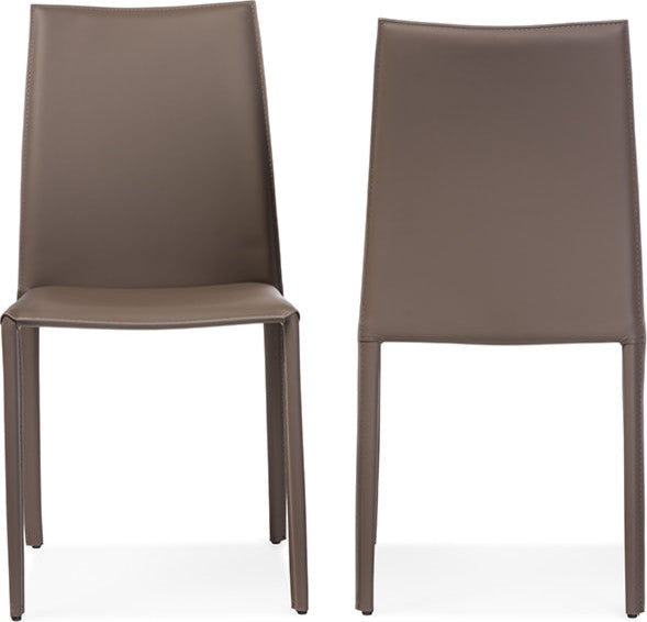 Rockford and Taupe Bonded Leather Upholstered Dining Chair, Set of 2