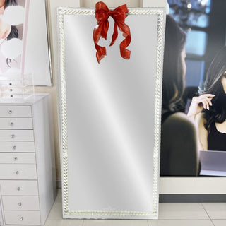 Diamond Collection Radiant Premium Illuminated Crystal Floor Mirror