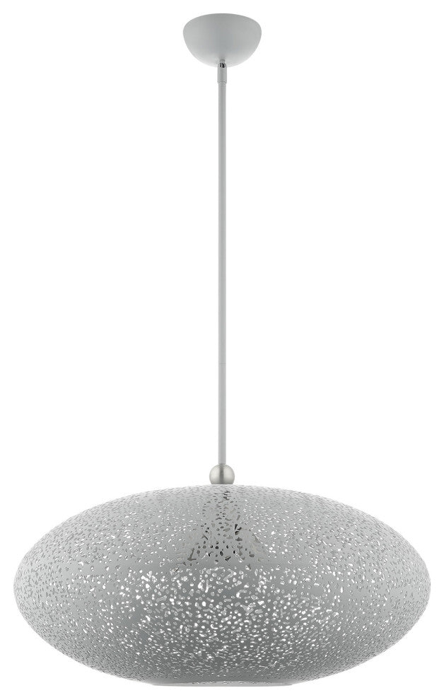 Livex Lighting Charlton 3 Light Nordic Gray, Brushed Nickel Accents XL Pendant