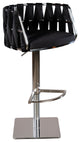 Milano Adjustable Swivel Bar Chair Stool, Black/Silver