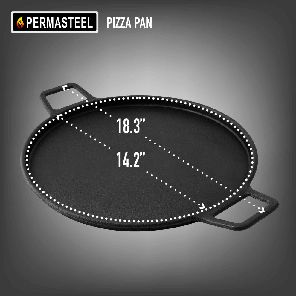 Kenmore 14 Inch Cast Iron Pizza Pan in Black
